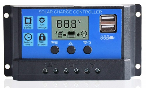 Regolatore di Carica 12/24v 10A Con Crepuscolare